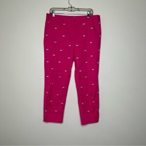 Vineyard Vines Pink Embroidered Whale Ankle Pants